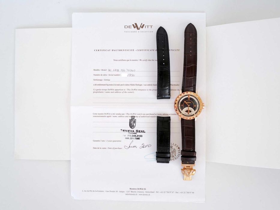 Dewitt Academia Seconde Retrograde Serenity 18K Rose Gold 43