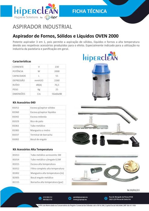 aspirador fornos de padaria e pastelaria