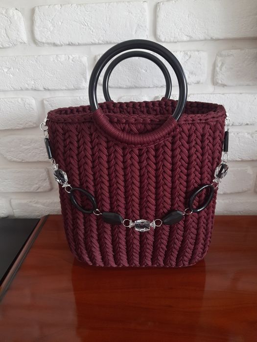 Torebka koszyk Kłos ręcznie robiona