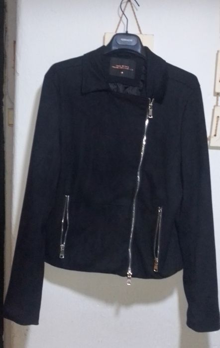 Biker pele pêssego preto M