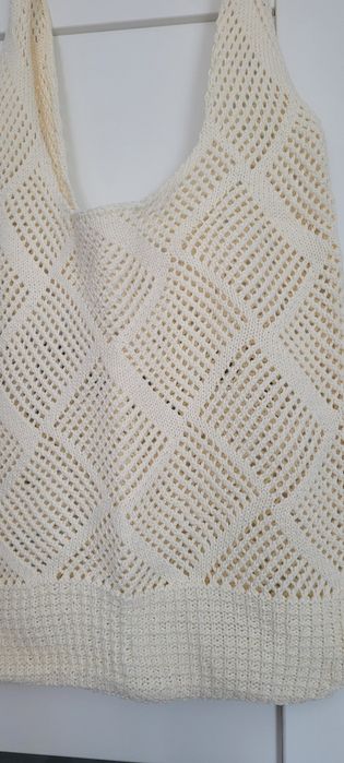 Kremowa torba szydełkowa