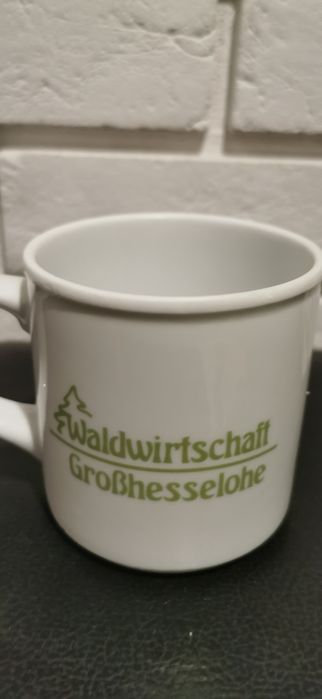 Niemiecki Kubek kolekcjonerski ceramiczny  Waldwirtschaft Großhesseloh