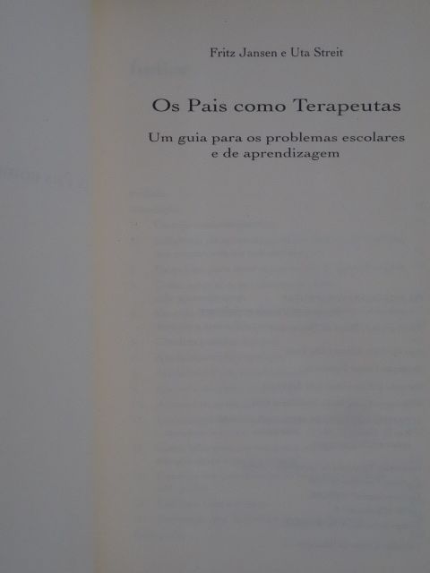 Os Pais Como Terapeutas de Fritz Jansen