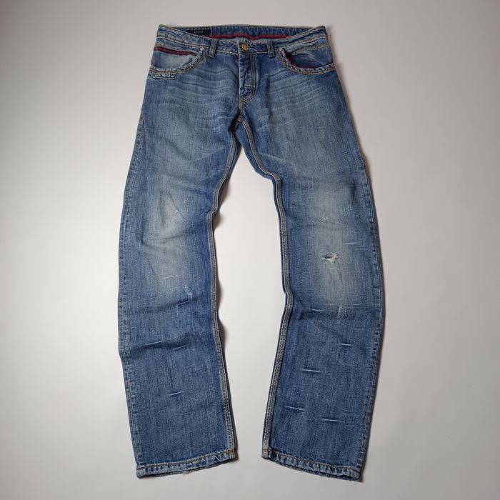 Вінтажні джинси Gucci Tom Ford 2000х років y2k distressed straight washed blue denim прямі  sk8 rap vintage merch demna dolce gabanna just cavalli