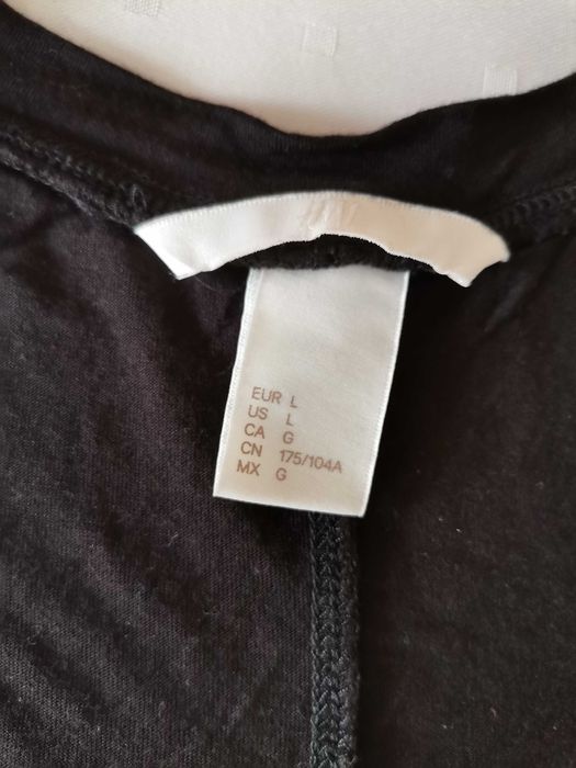 Czarna bluzka H&M rozmiar L z krótkim rękawem