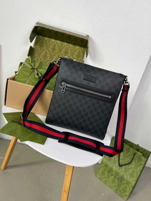 Кроссбоди сумка Gucci черный мессенджер Гуччи мужская сумка Гучи c791