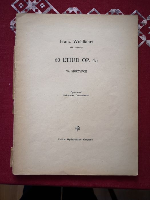 Nuty, 60 etiud op. 45 Franz Wohlfahrt, na skrzypce
