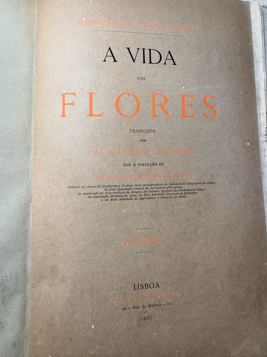 Conjunto de 2 antigos Livros “A vida das Flores” de 1883 - David Corazzi Editor Lisboa
