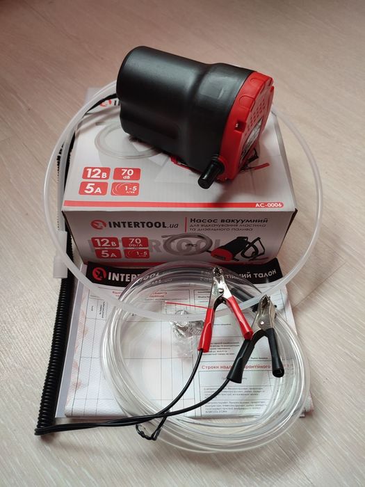 Насос вакуумный 12В для откачки масла и диз.топлива INTERTOOL AC- 0006