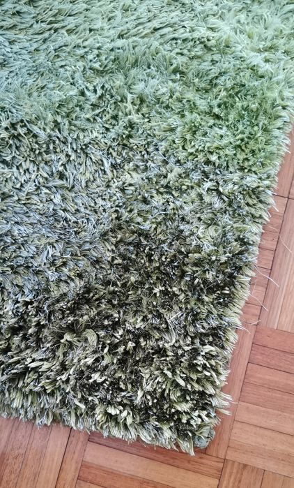 Tapete verde, de algodão para hall de entrada