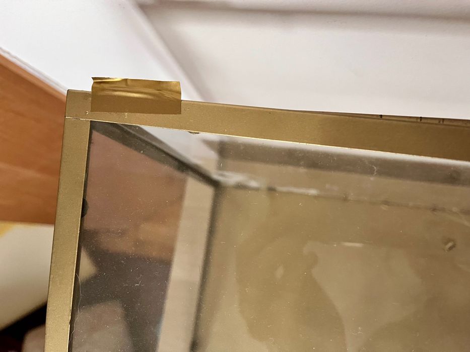 Pudełko na koperty, na obrączki złoto szkło wieszaki