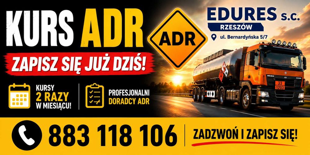 Kurs na przewóz towarów niebezpiecznych ADR - EDURES s.c.