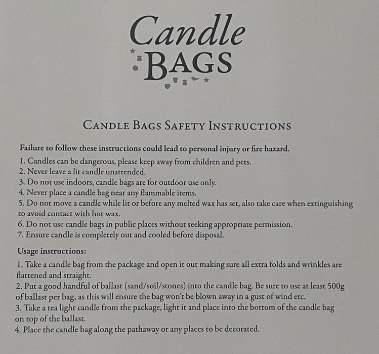 Tous Candle Bags lampiony papierowe - 4 sztuki