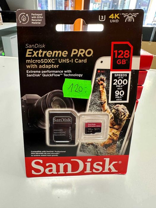 Karta pamięci SanDisk Extreme PRO z adapterem 128 GB
