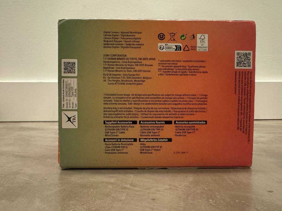 Sony ZV-1F enviada com caixa original