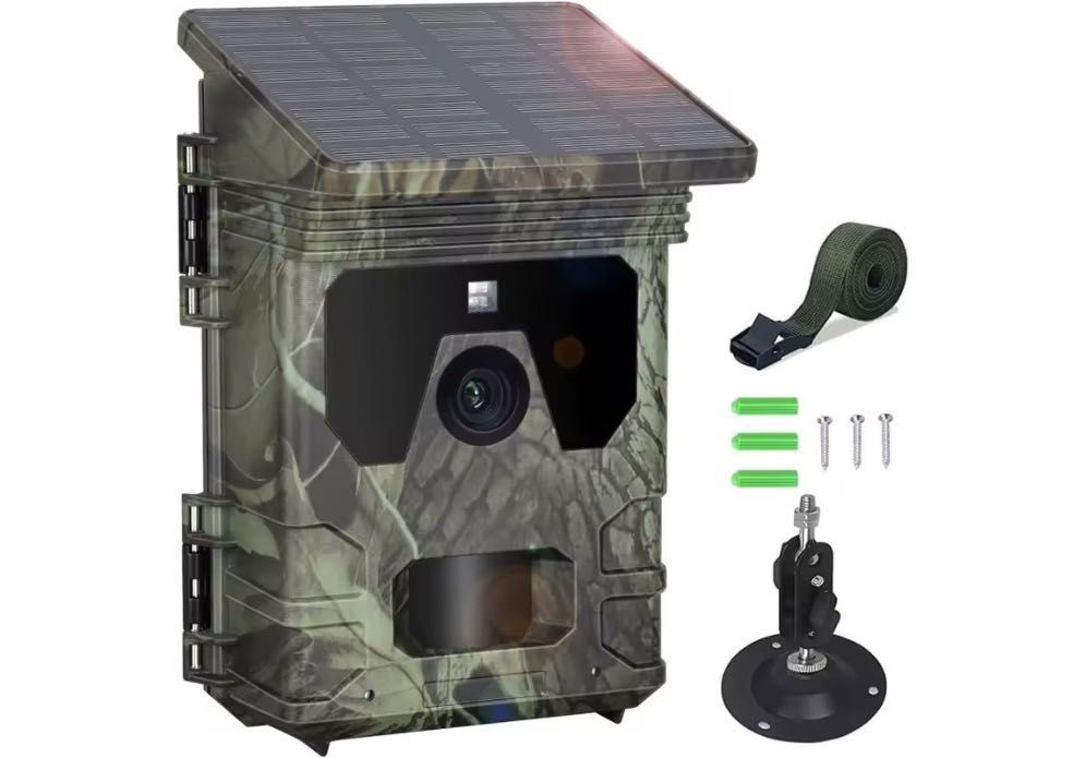 Фотопастка 30Мп з сонячною панеллю + акумулятором для охоти та охорони