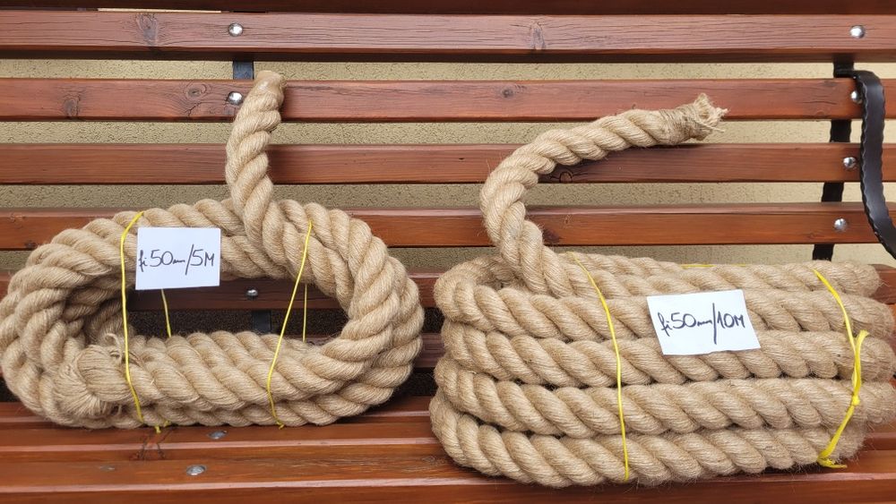 Lina jutowa fi50mm Lina do przeciągania bardzo gruba lina powróz sznur