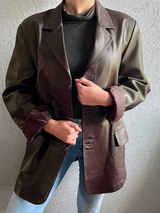 Modna marynarka, kurtka skórzana, oversize, stan idealny