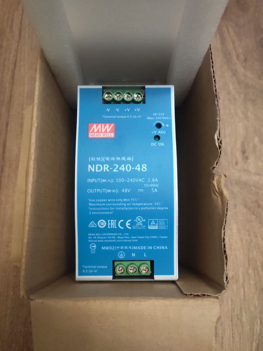 Alimentation Mean Well SDR-480-48 48V 10A 480W DIN Rail | Occasion En état De Marche