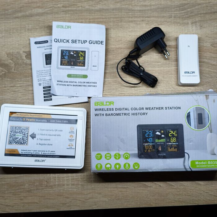 Метеостанція BALDR B0359 з барометром та вуличним датчиком (100м)