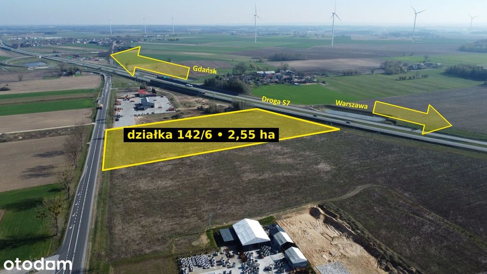 25 505 m2 węzeł S7 Warszawa-Gdańsk woj.mazowieckie (MPZP : P/U)