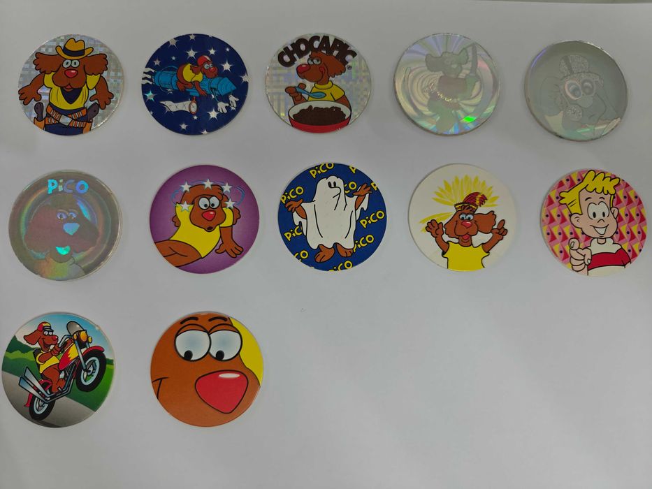 Lote 12 POGs Caps Nestlé Chocapic (Anos 90) - Cão Pico - Impecáveis