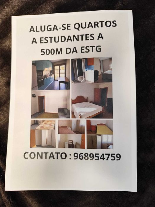 Quartos para alugar a estudantes a 500 metros do ESTG
