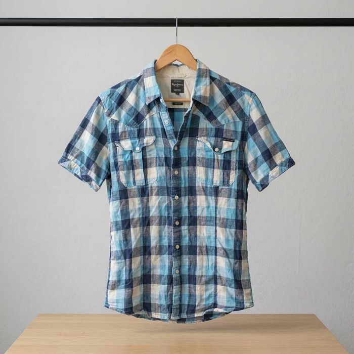 Koszula w Kratę, Pepe Jeans, Slim Fit, Rozm. L, Stan BDB