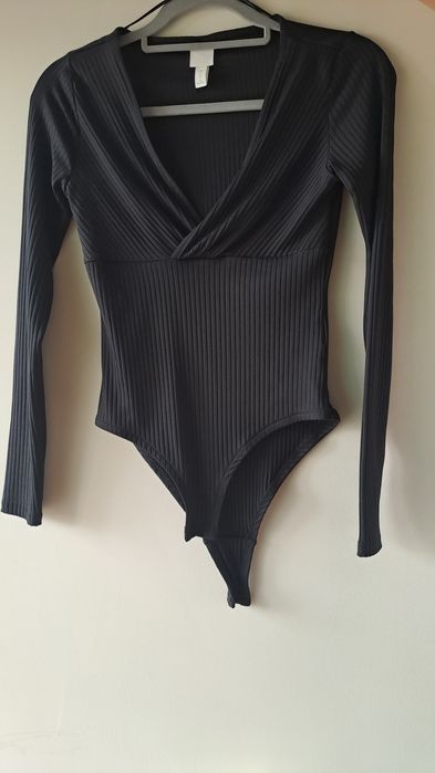 Body canelado preto