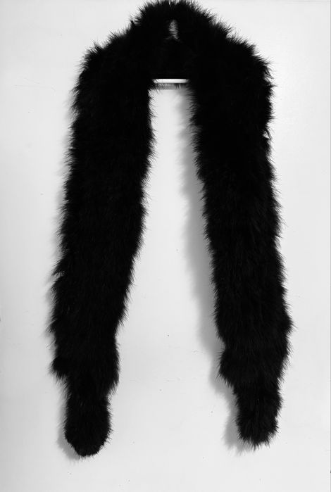 Вінтажний чорний палантин sonia rykiel із натурального пір'я страуса