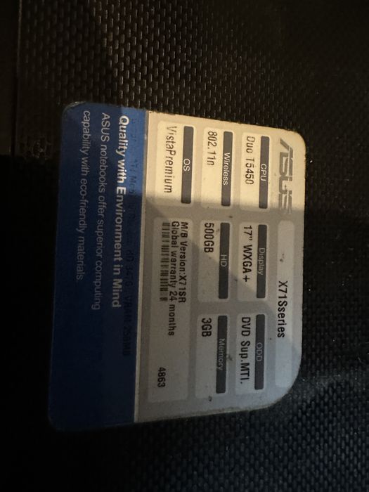 Laptop Acer X 71 S series