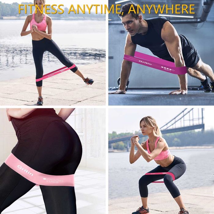 Kit de 5 Elásticos Bandas de Resistência Treino Pilates Yoga Desporto