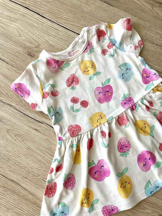 Paka komplet ubranek sukienek dziewczynka niemowlę krótki rękaw letnia