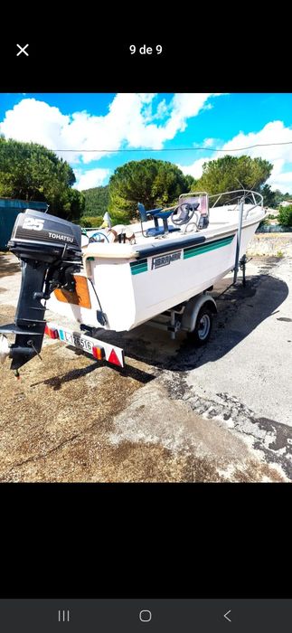 Conjunto barco fibramar com motor e atrelado matriculado