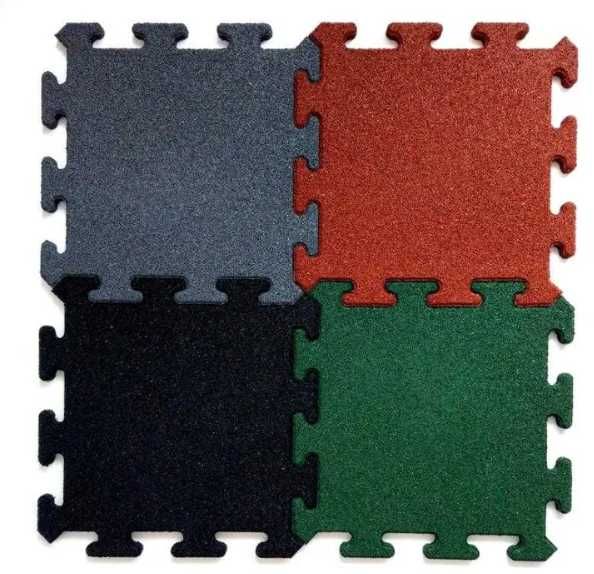 Puzzle gumowe mata podłoga nawierzchnia czerwona 20mm 40x40