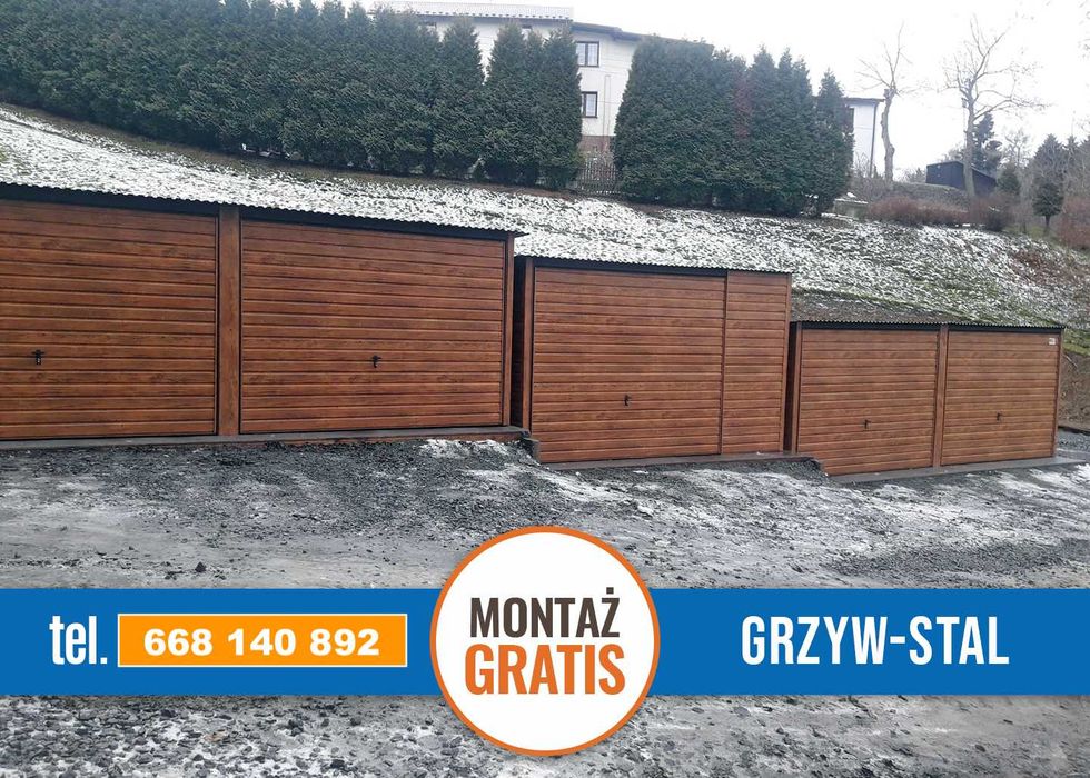Duży Garaż Blaszany Grafit – Wiata – Hala – Magazyn  – GRZYWSTAL*