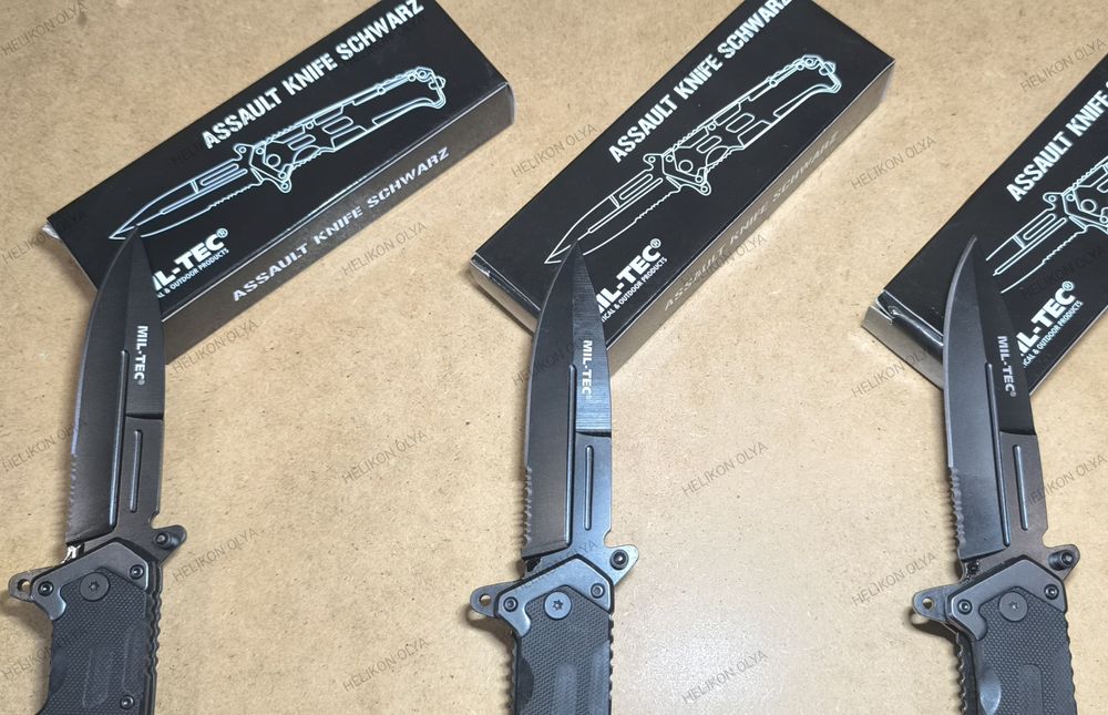 ‼️НІЖ ASSAULT BLACK MIL-TEC 15325500 EDC складний склобій авто кліпса