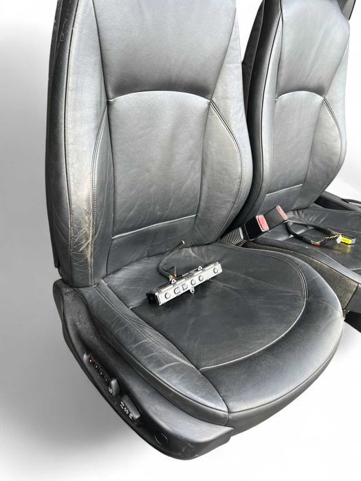 FOTELE BMW Z4 E85 E86 czarna skóra czarne grzane elektryczne skorzane