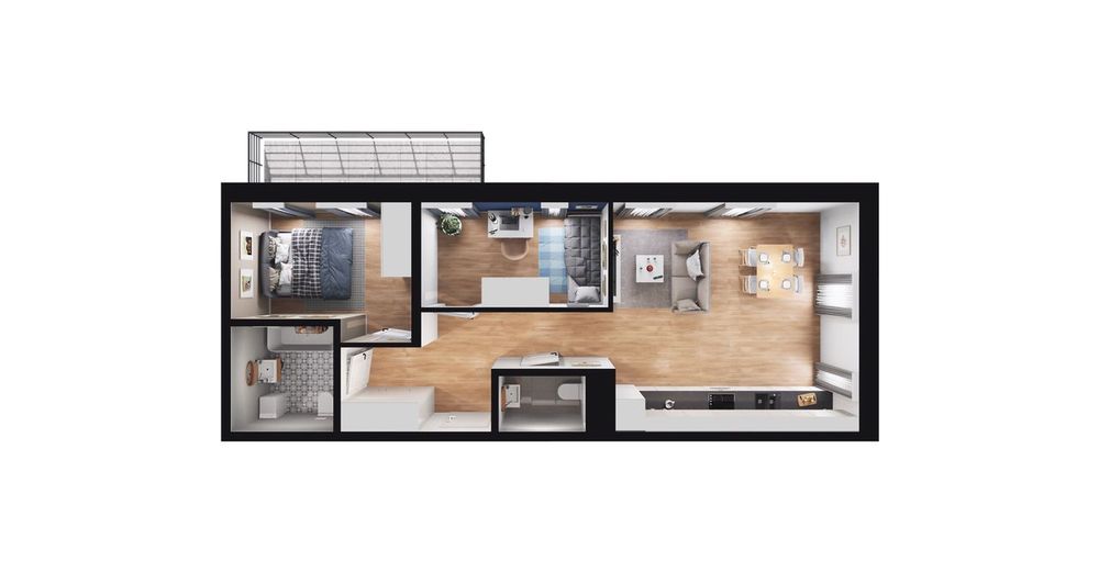 3-pokojowe mieszkanie 64 m² + loggia Bez Prowizji - View 3