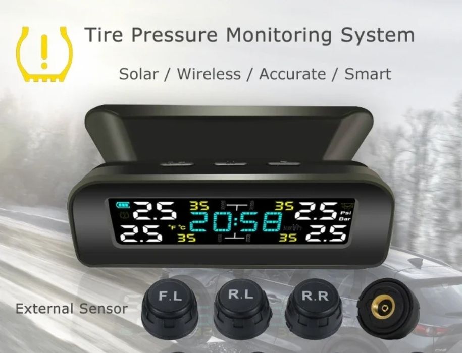 TPMS система контроля давления и температ. в шинах на солнеч батарее
