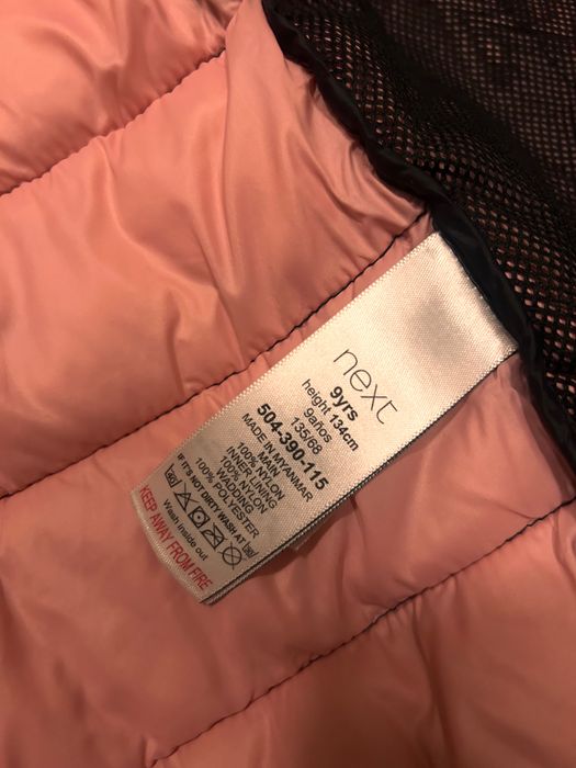 Next kurtka puchowa lekka 134 czarno różowa Radom