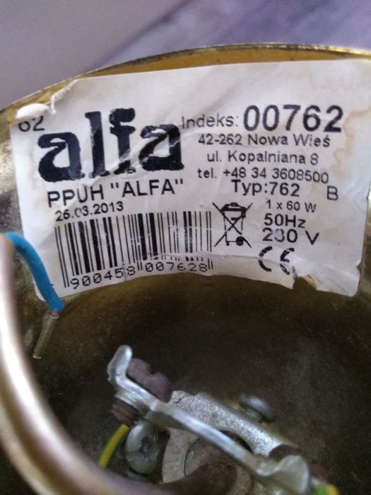 Lampa sufitowa szklana