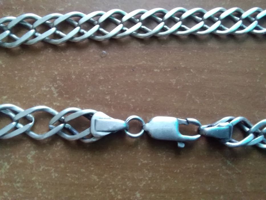 Łańcuch srebrny męski.