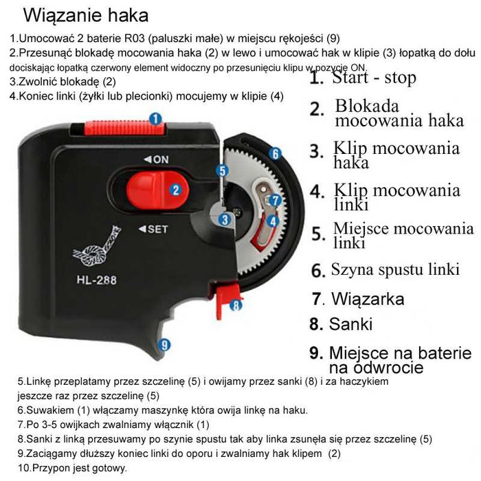 Wiązarka do haczyków