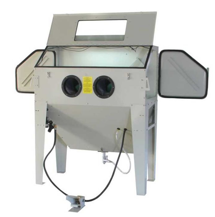 Tanque máquina decapagem peças c/ 420 lts, c/ luz interior e aspirador