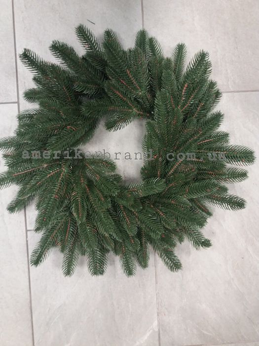 Вінок литий хвойний штучний різдвяний новорічний