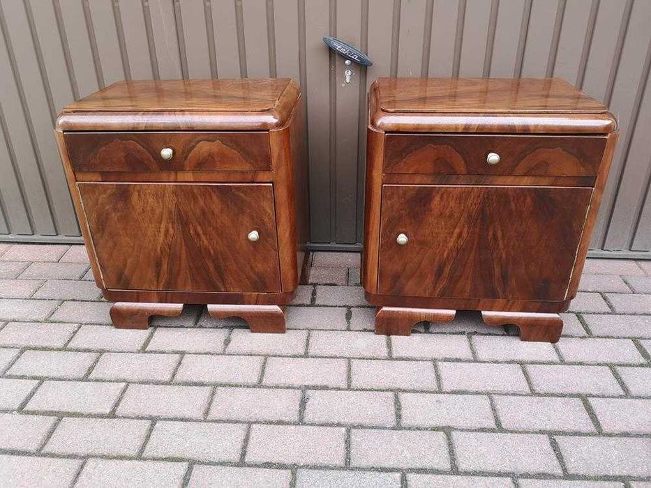 Stoliki Szafki Nocne Art Deco Stare Antyk Komplet Po Renowacji Okazja.