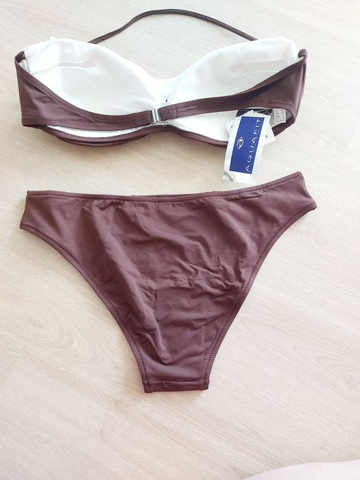 Biquini castanho e creme XXXL