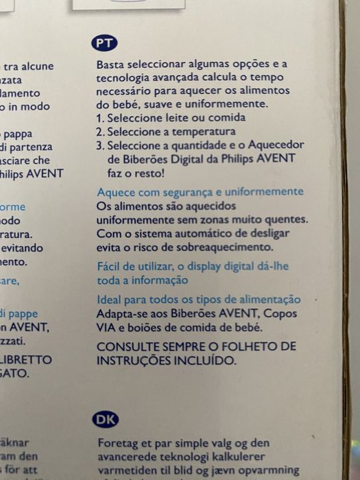 Aquecedor digital de biberões e comida para Bebé da Philips Avent