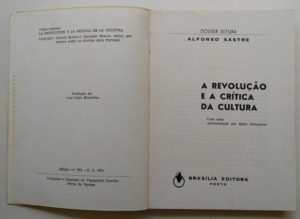 A Revolução e a Crítica da Cultura de Alfonso Sastre